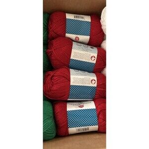 Stitch Studio by Nicole Yarn – 4 Skein Lot – Red – Soft Acrylic - Free Shipping